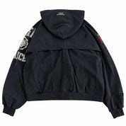 Protocol Index Paris Reconstructed Folded Zip Hoodie Black