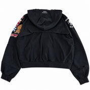 Protocol Index London Reconstructed Folded Zip Hoodie Black