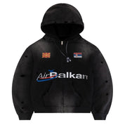 Bravest Balkin Zip Hoodie Vintage Black