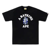 Bape Blue Color Camo College Tee