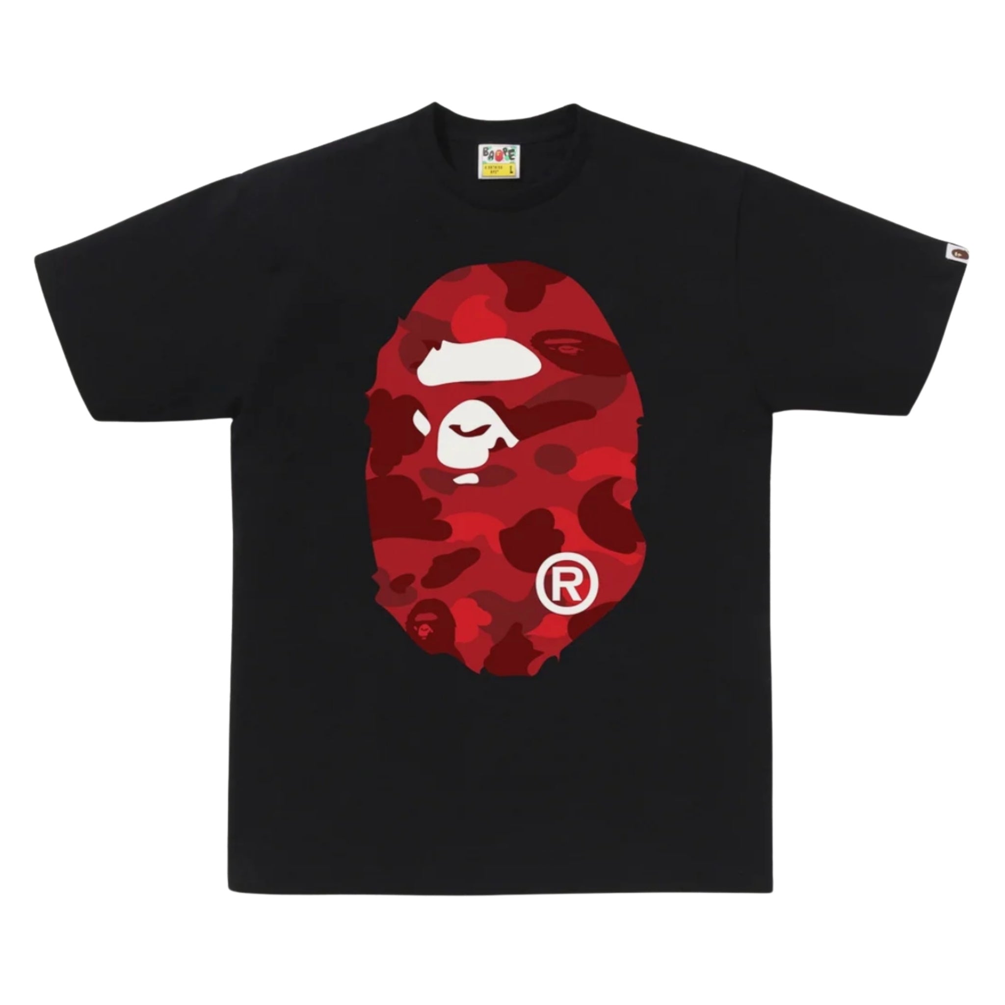 Bape Color Camo Big Ape Head Tee Red