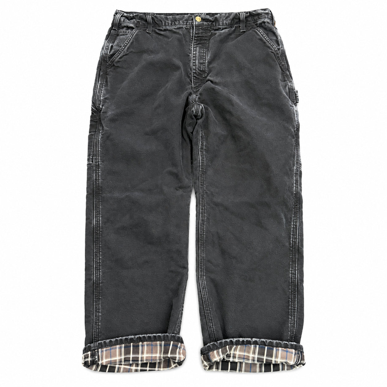 Vintage Carhartt Plaid Lined Pants Black 1