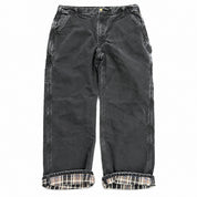 Vintage Carhartt Plaid Lined Pants Black 1