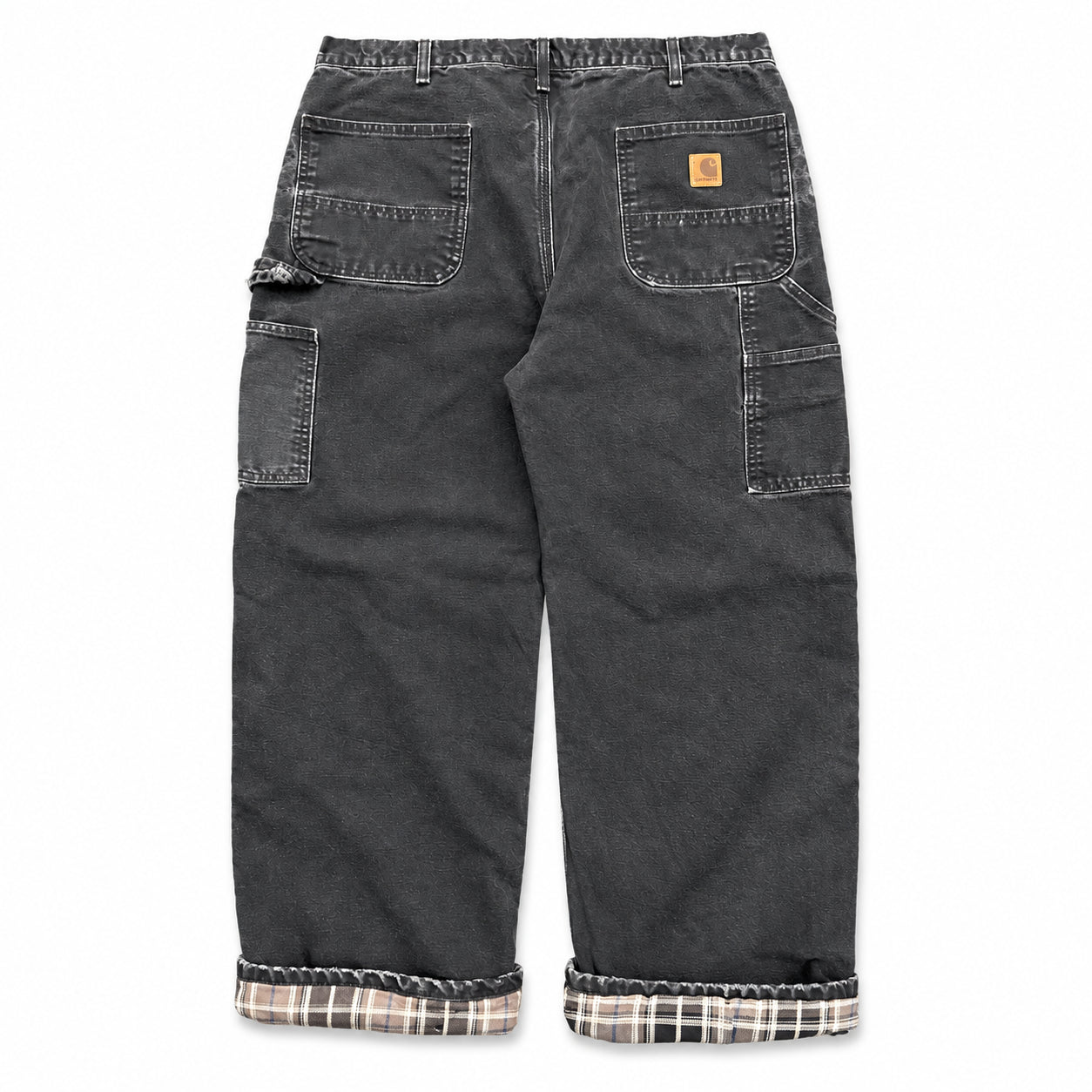 Vintage Carhartt Plaid Lined Pants Black 1