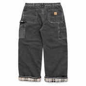 Vintage Carhartt Plaid Lined Pants Black 1