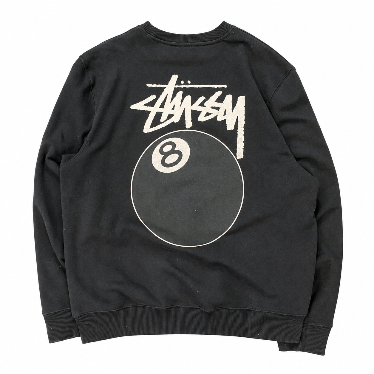 Pre-Owned Stussy 8 Ball Crewneck Black
