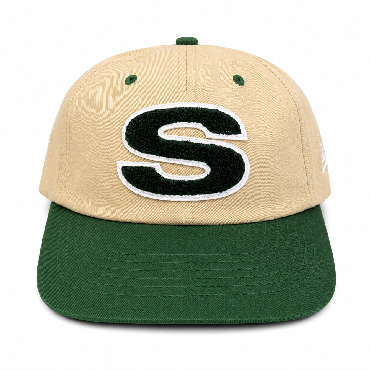 Stussy Low Pro Chenille S Strapback Hat Tan/Green