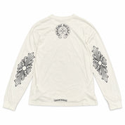 Pre-Owned Chrome Hearts Neck Logo Floral Cross L/S White