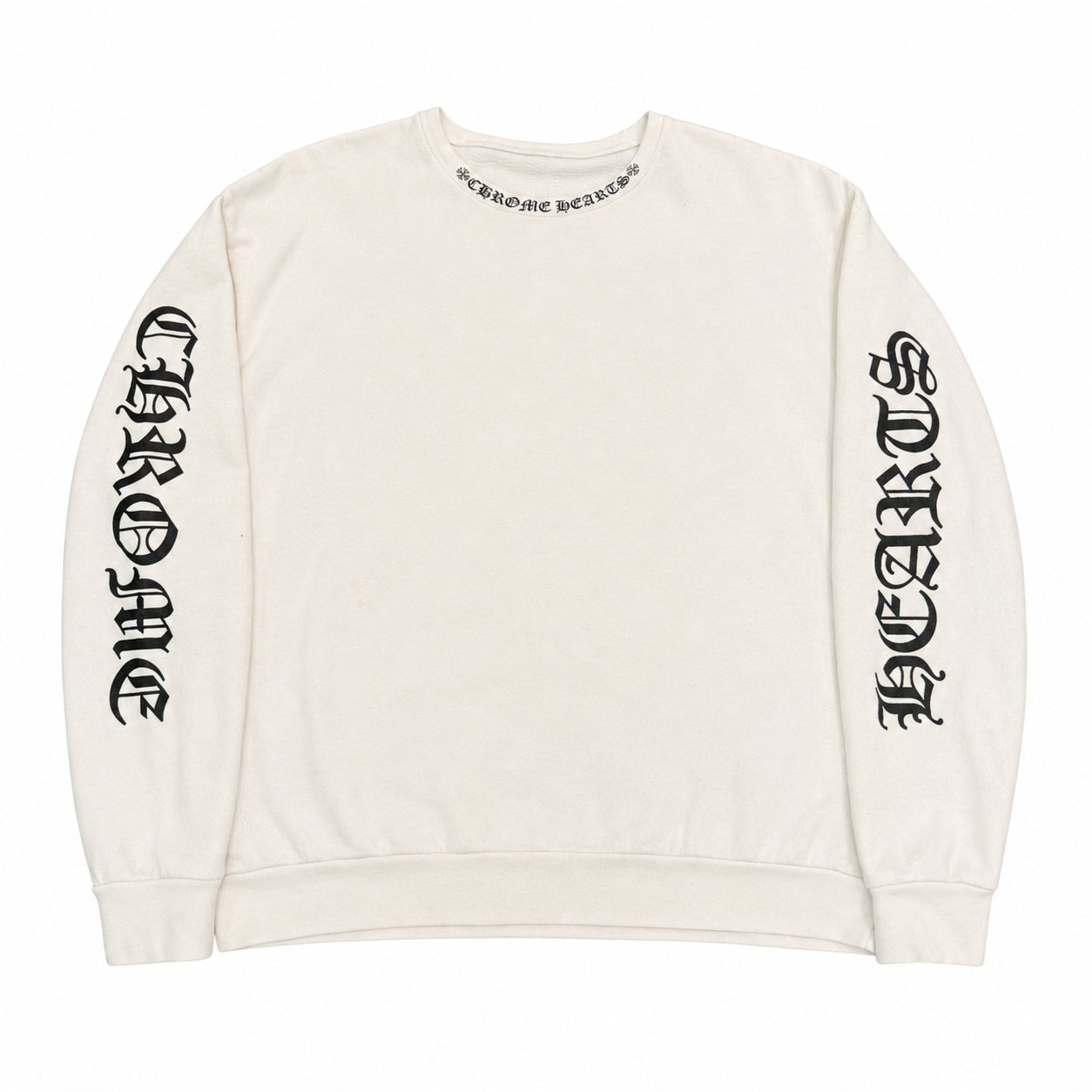 Pre-Owned Chrome Hearts Neck Logo Crewneck White