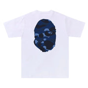 Bape Color Camo Big Ape Head Tee Navy