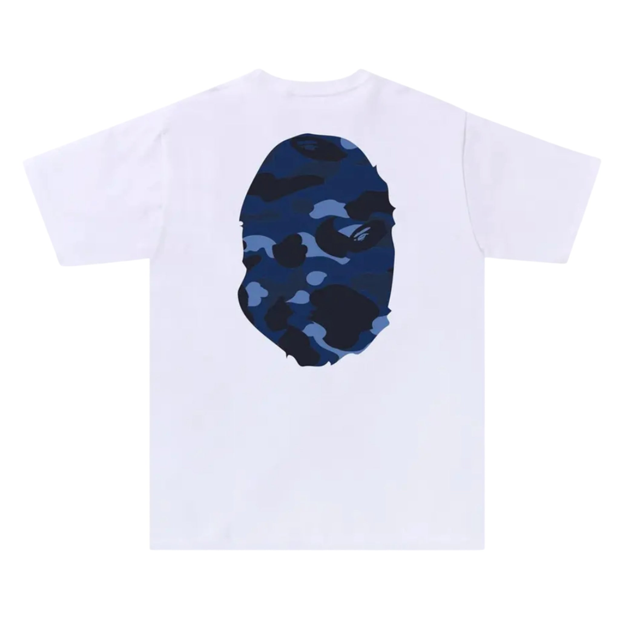 Bape Color Camo Big Ape Head Tee Navy