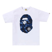 Bape Color Camo Big Ape Head Tee Navy