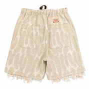 Pre-Owned Kapital Magpie Feather Denim Shorts Cream