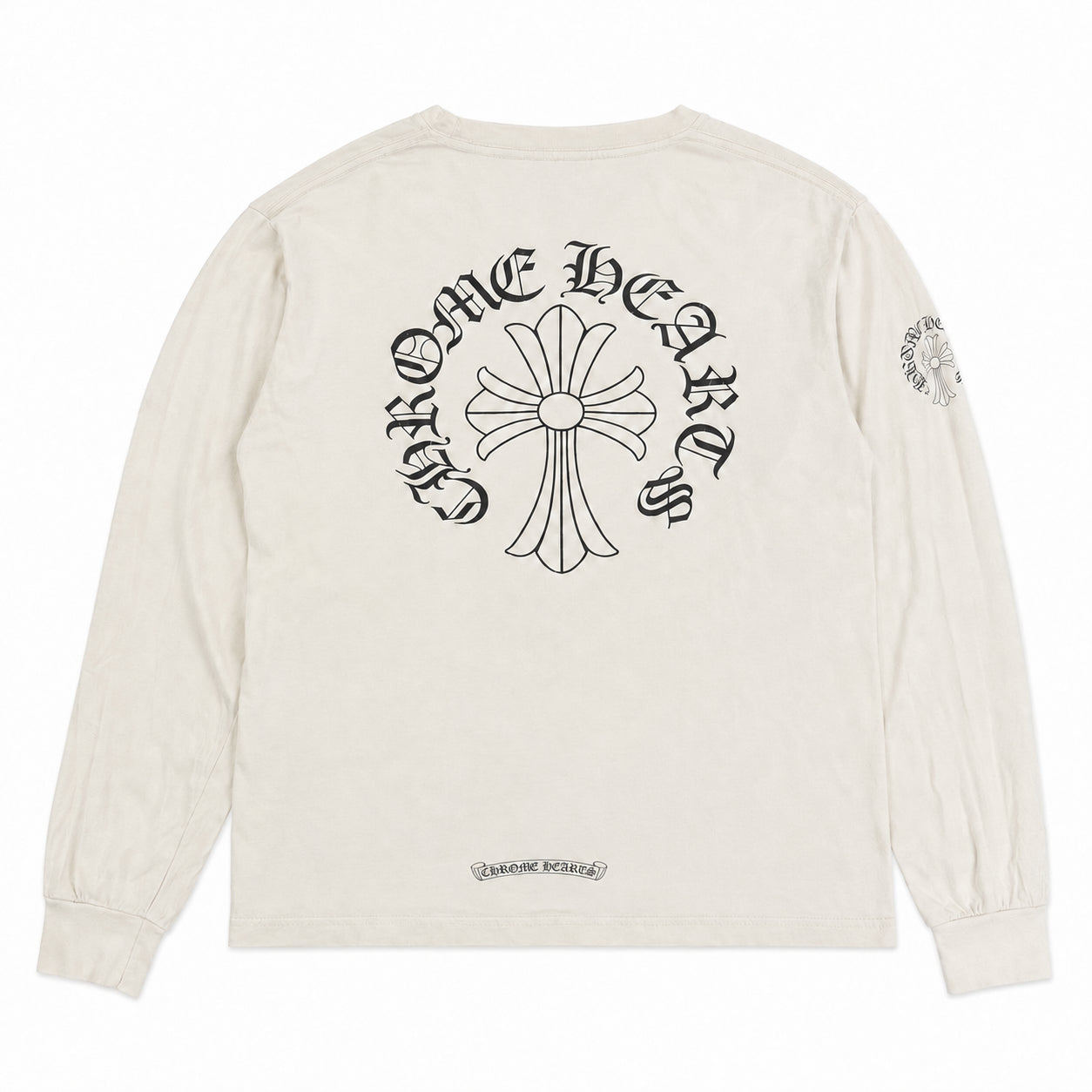 Pre-Owned Chrome Hearts Cross Neck Logo L/S White