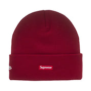 Supreme New Era Classic Logo Shop Beanie Dark Red