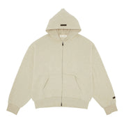 Essentials Classic Fit Fleece Zip Up Stone