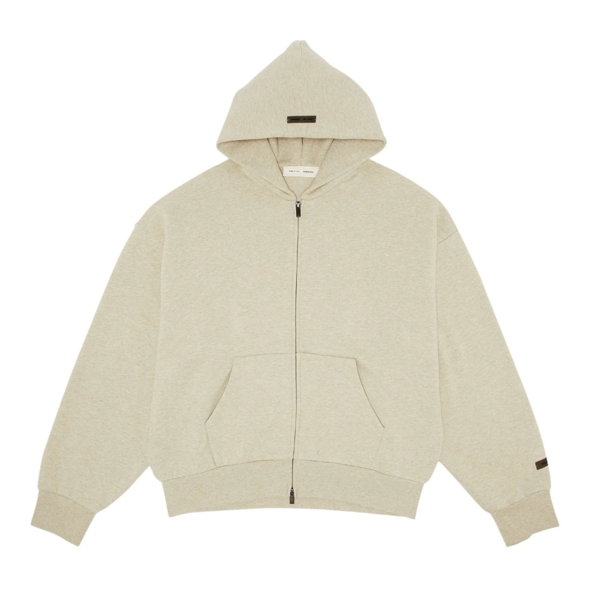 Essentials Classic Fit Fleece Zip Up Stone