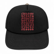 Pre-Owned Chrome Hearts Eye Chart Hat Black/Red