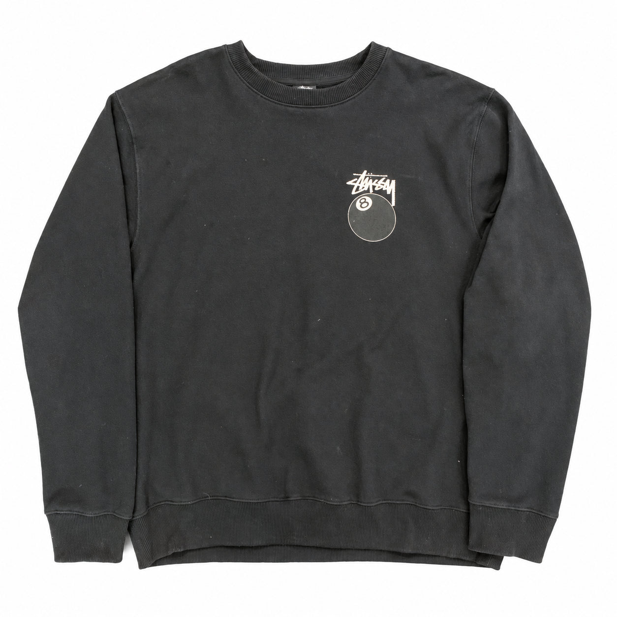 Pre-Owned Stussy 8 Ball Crewneck Black