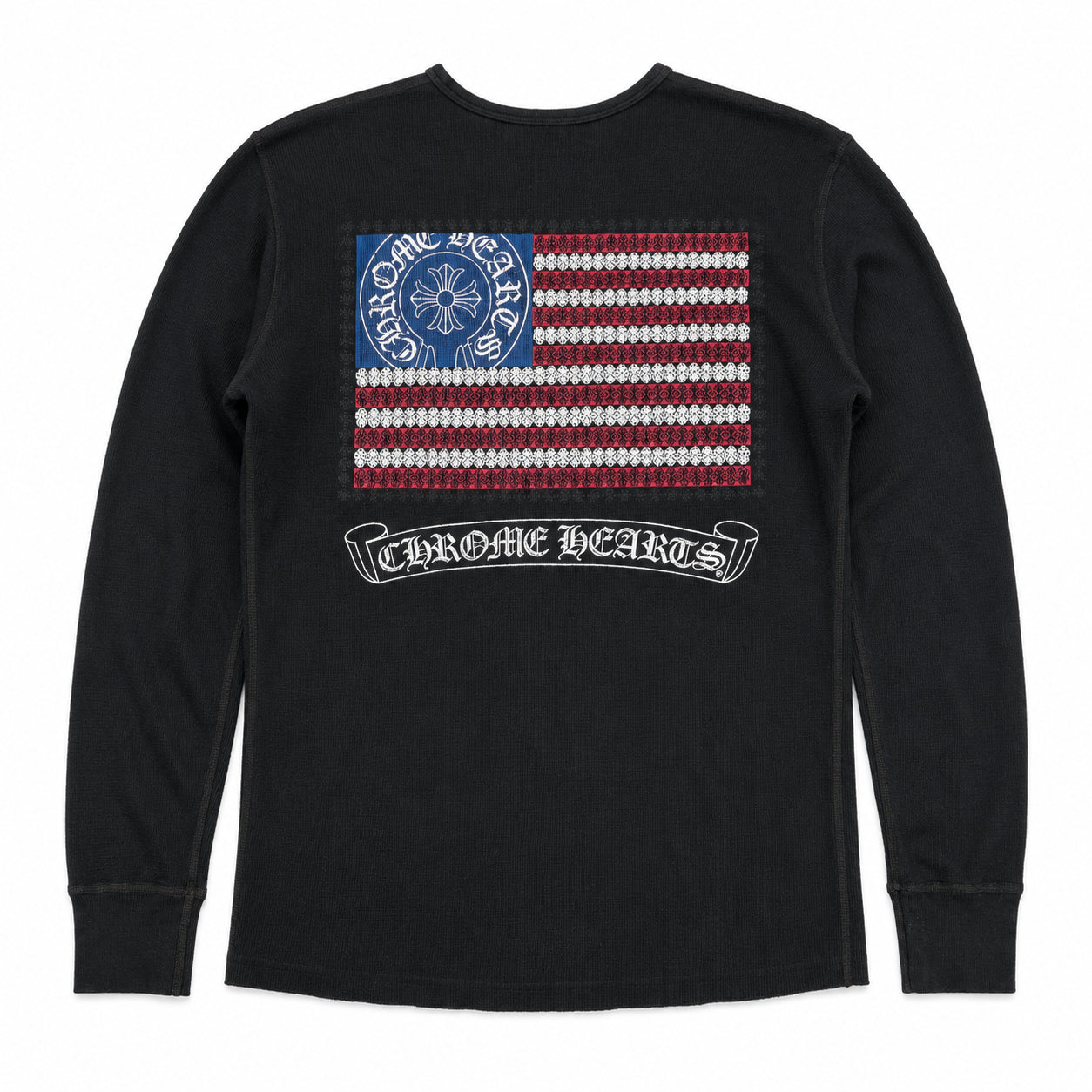 Pre-Owned Chrome Hearts American Flag Thermal L/S Black