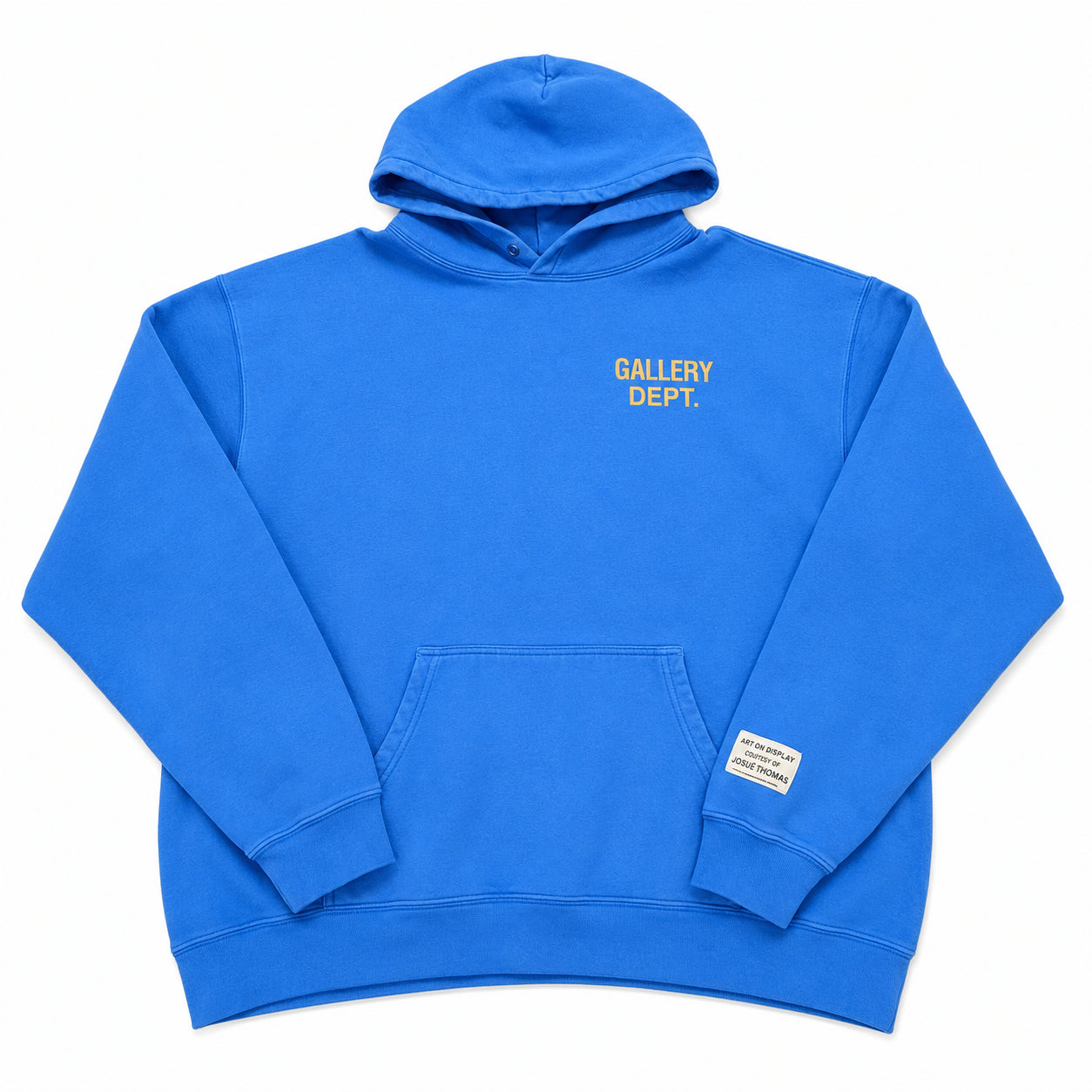 GALLERY DEPT.90's Oversized Logo-Print Cotton-Jersey Hoodie Blue