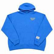 GALLERY DEPT.90's Oversized Logo-Print Cotton-Jersey Hoodie Blue