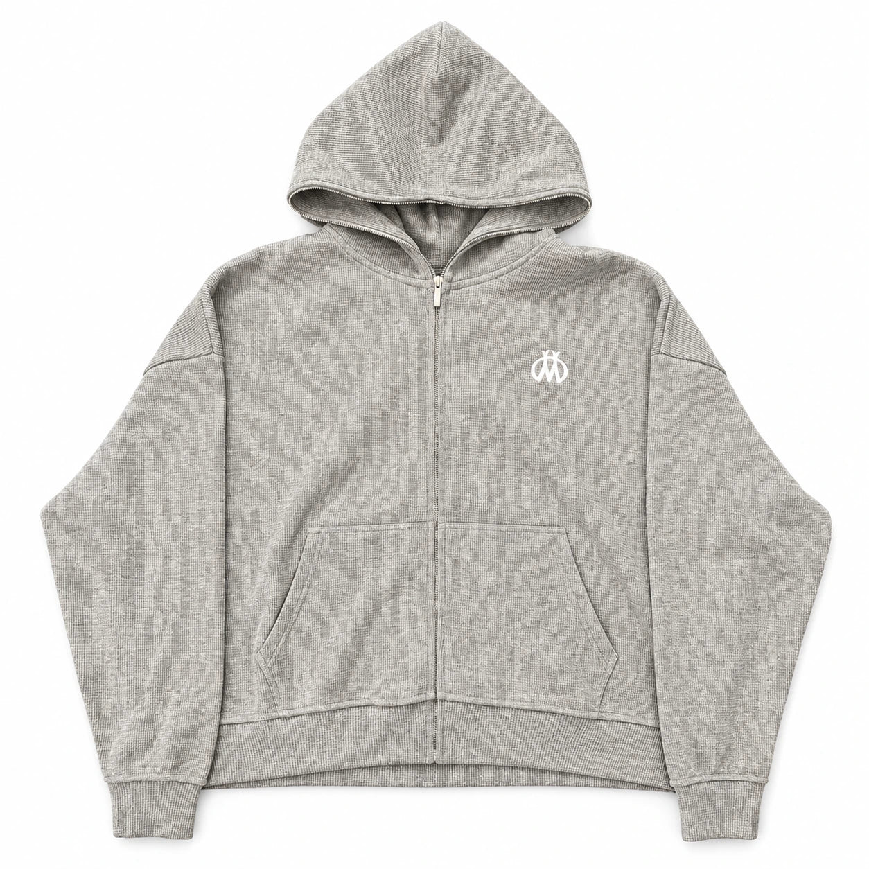 HMDD Grey Thermal Zip Hoodie