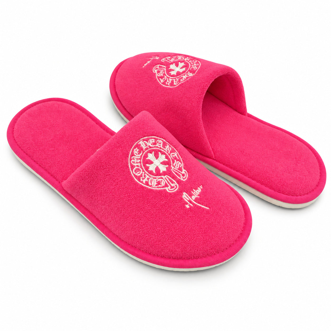 Chrome Hearts Hotel Slippers Malibu Pink