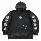 Archive Iron Cross Paint Splatter Hoodie
