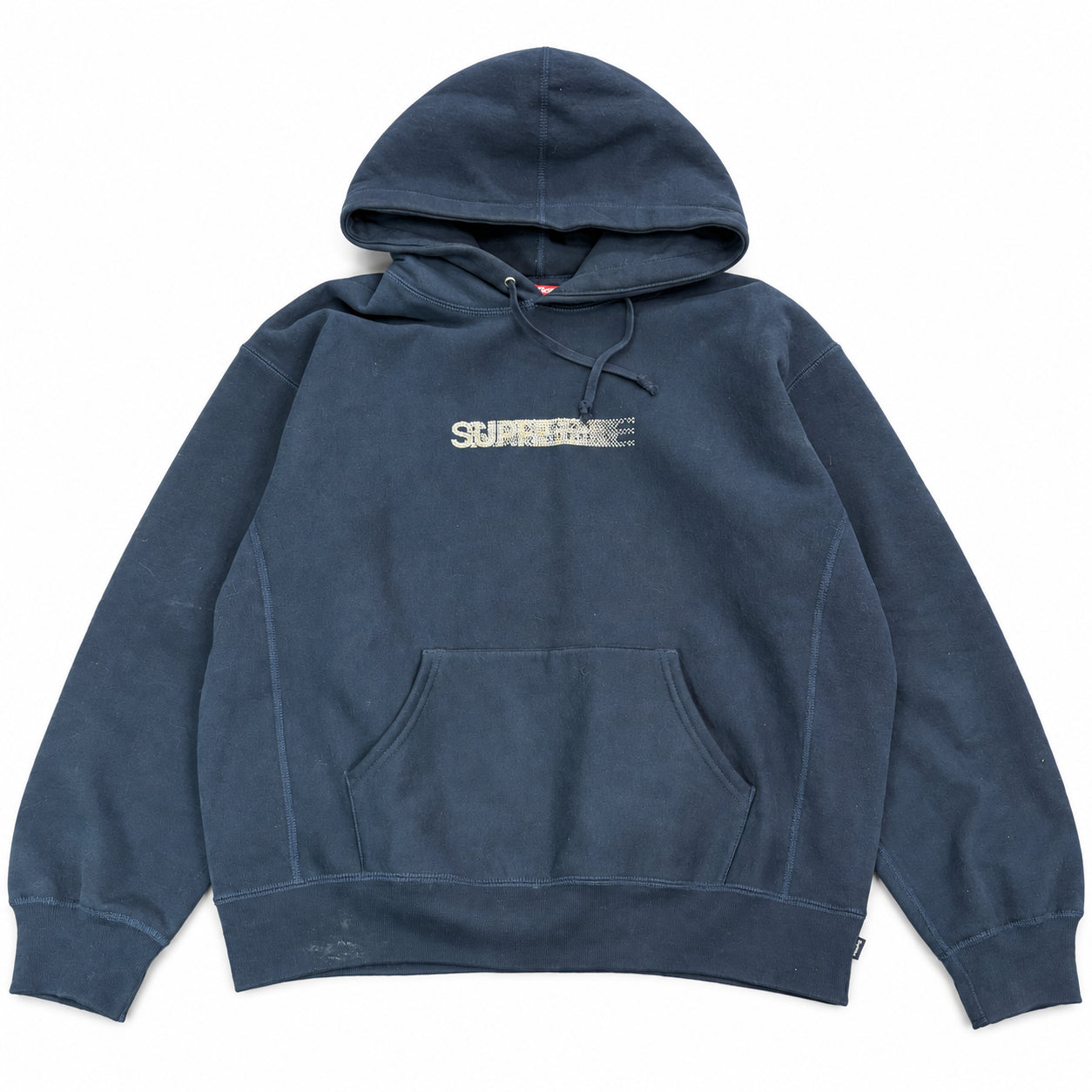 Pre-Owned Supreme Swarovski Motion Logo Hoodie Navy