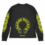 Chrome Hearts Neon Yellow Horseshoe L/S Tee