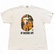 Pre-Owned Bape Big Head Forest Camo Tee White