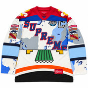 Pre-Owned Supreme Paneled Hockey Jersey White