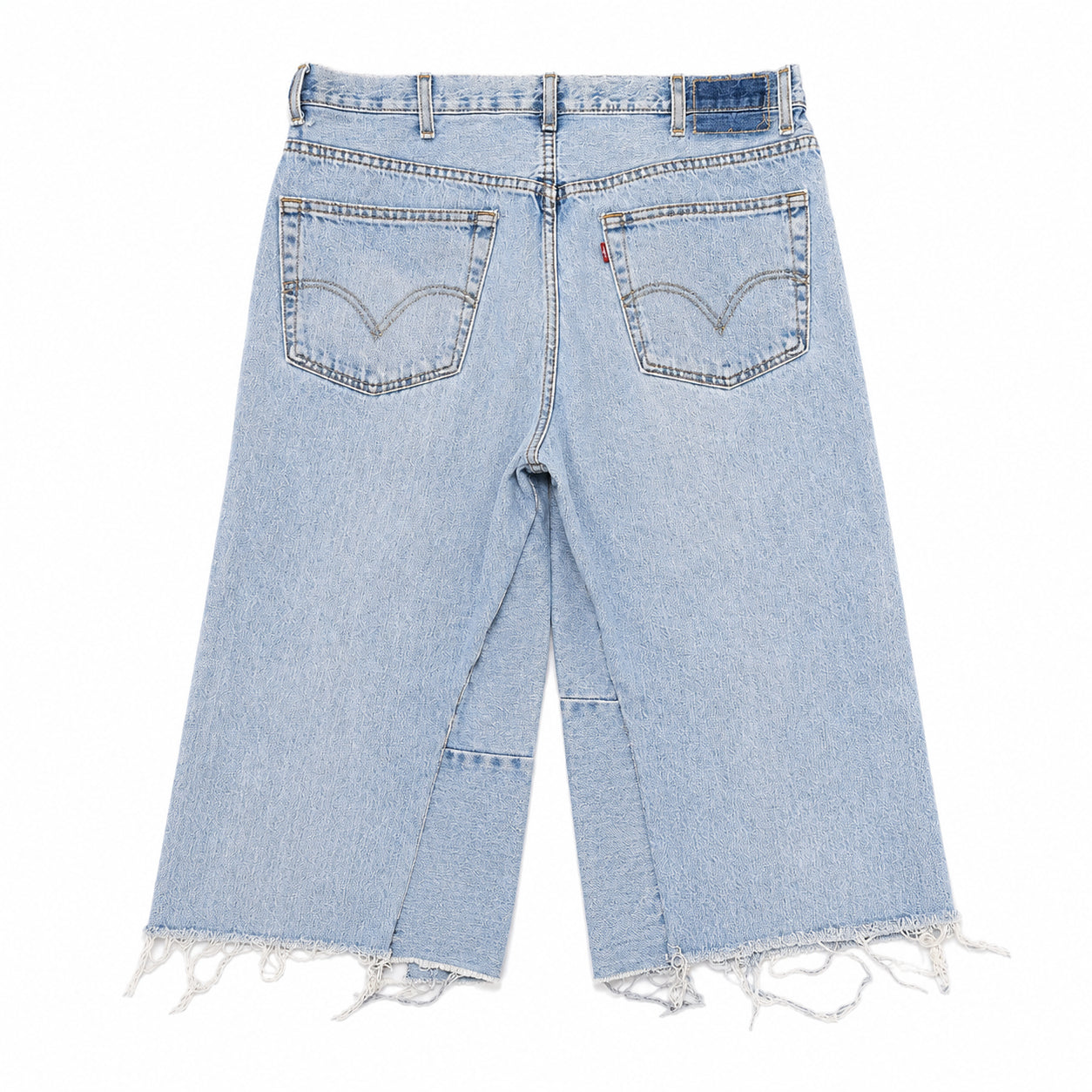 Vintage Washed Blue Jean 3/4th Shorts