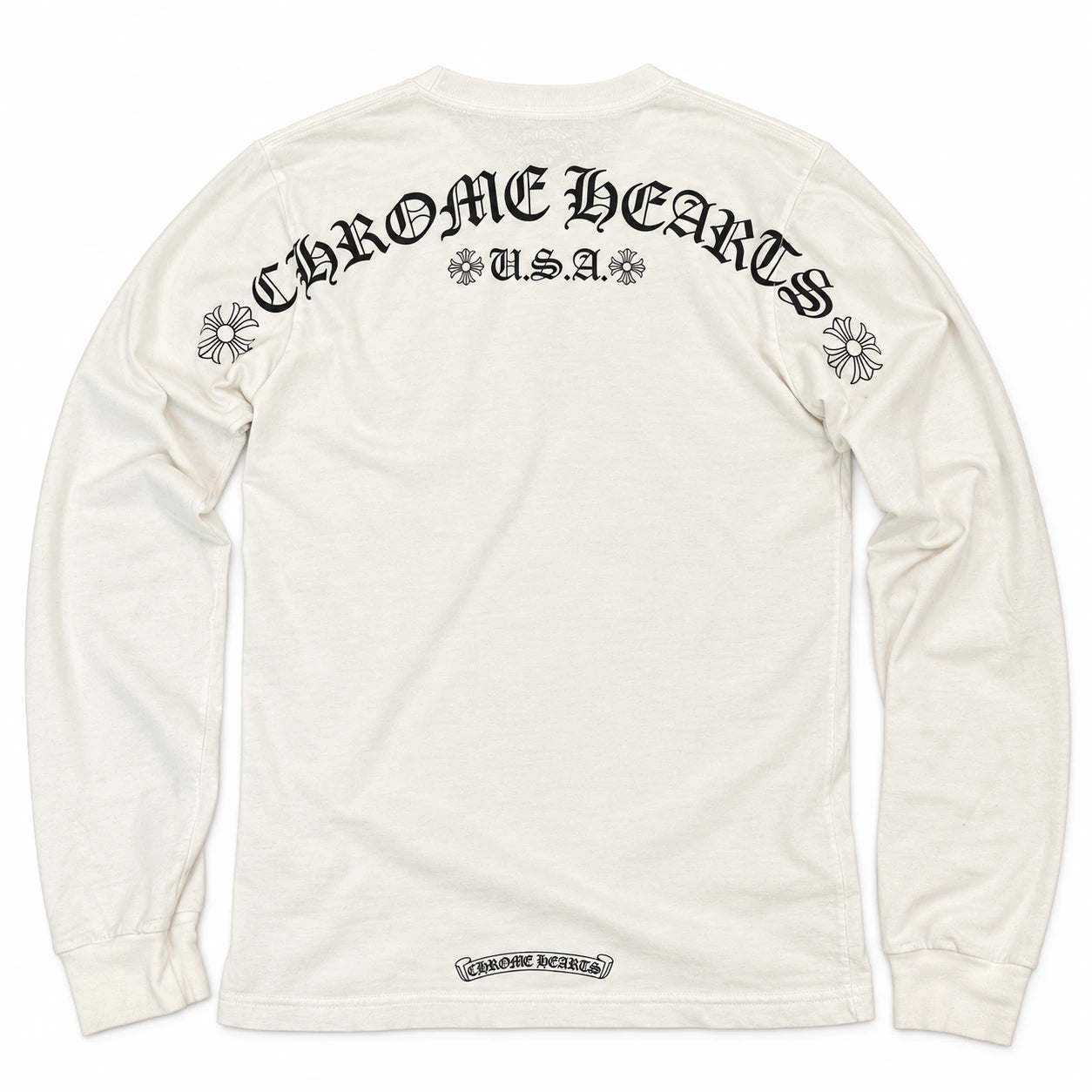 Pre-Owned Chrome Hearts Shoulder Logo L/S Tee White