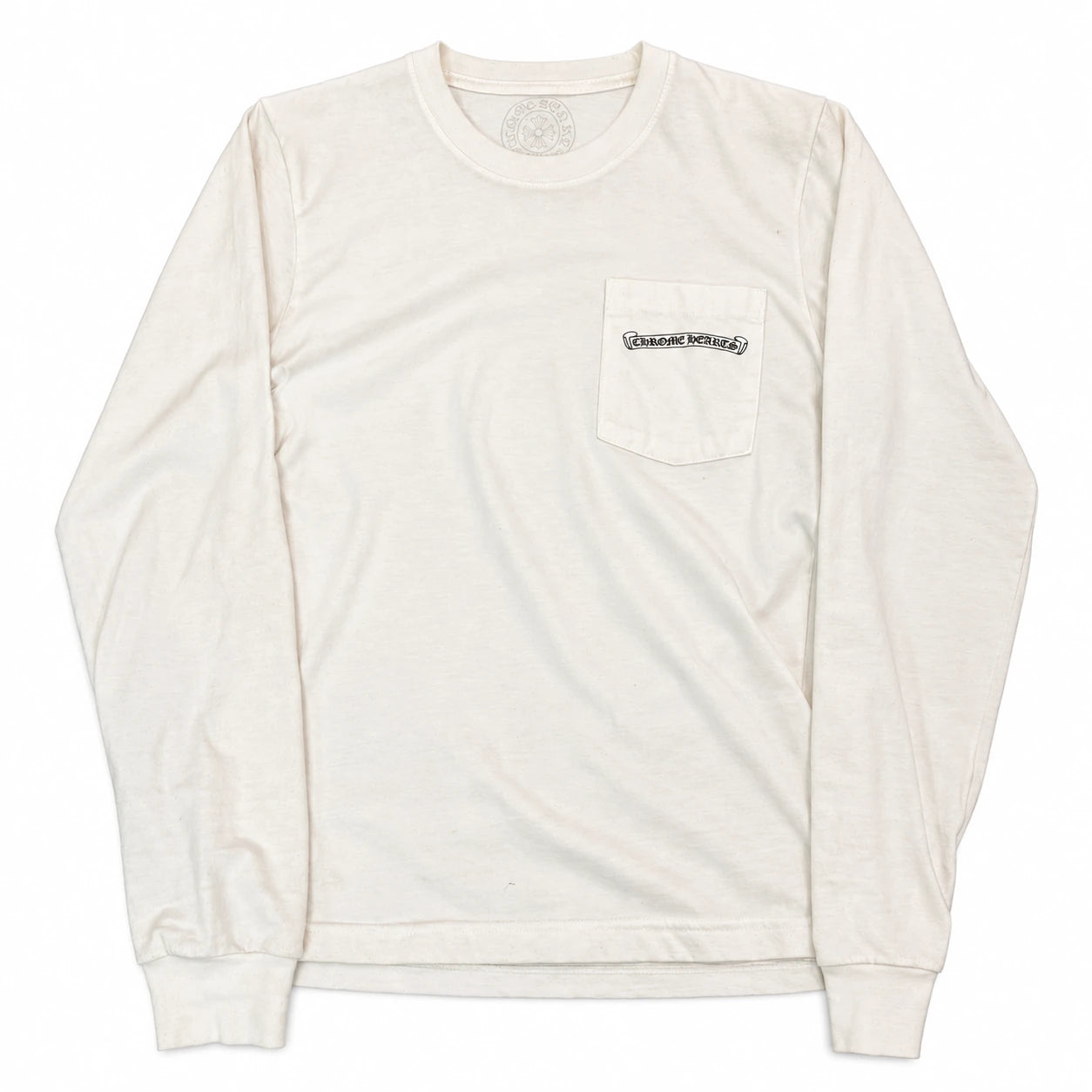 Pre-Owned Chrome Hearts Shoulder Logo L/S Tee White