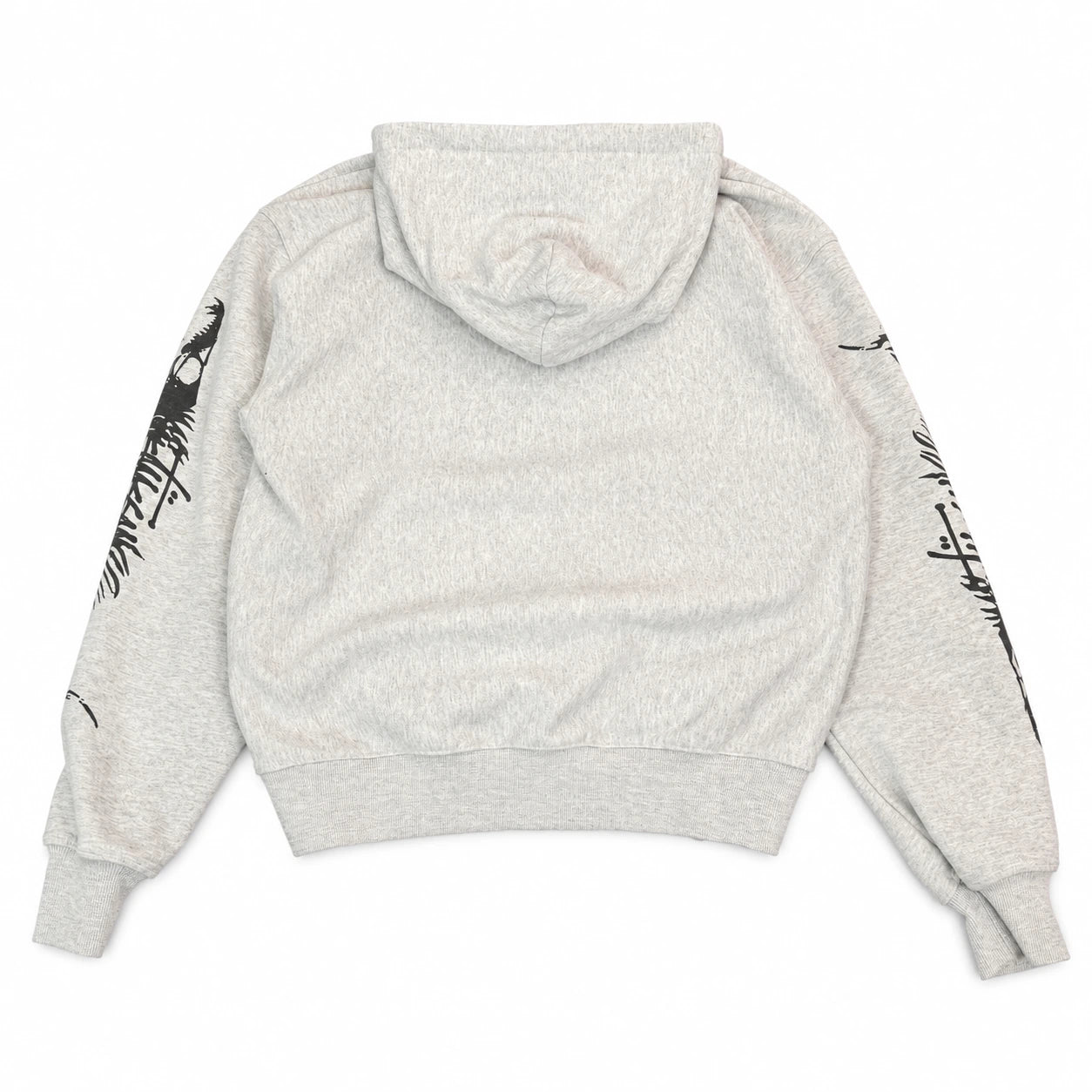 Pre-Owned Stussy Fish Skeleton Hoodie Grey
