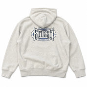 Stussy Champion Oval Zip Up Hoodie Grey