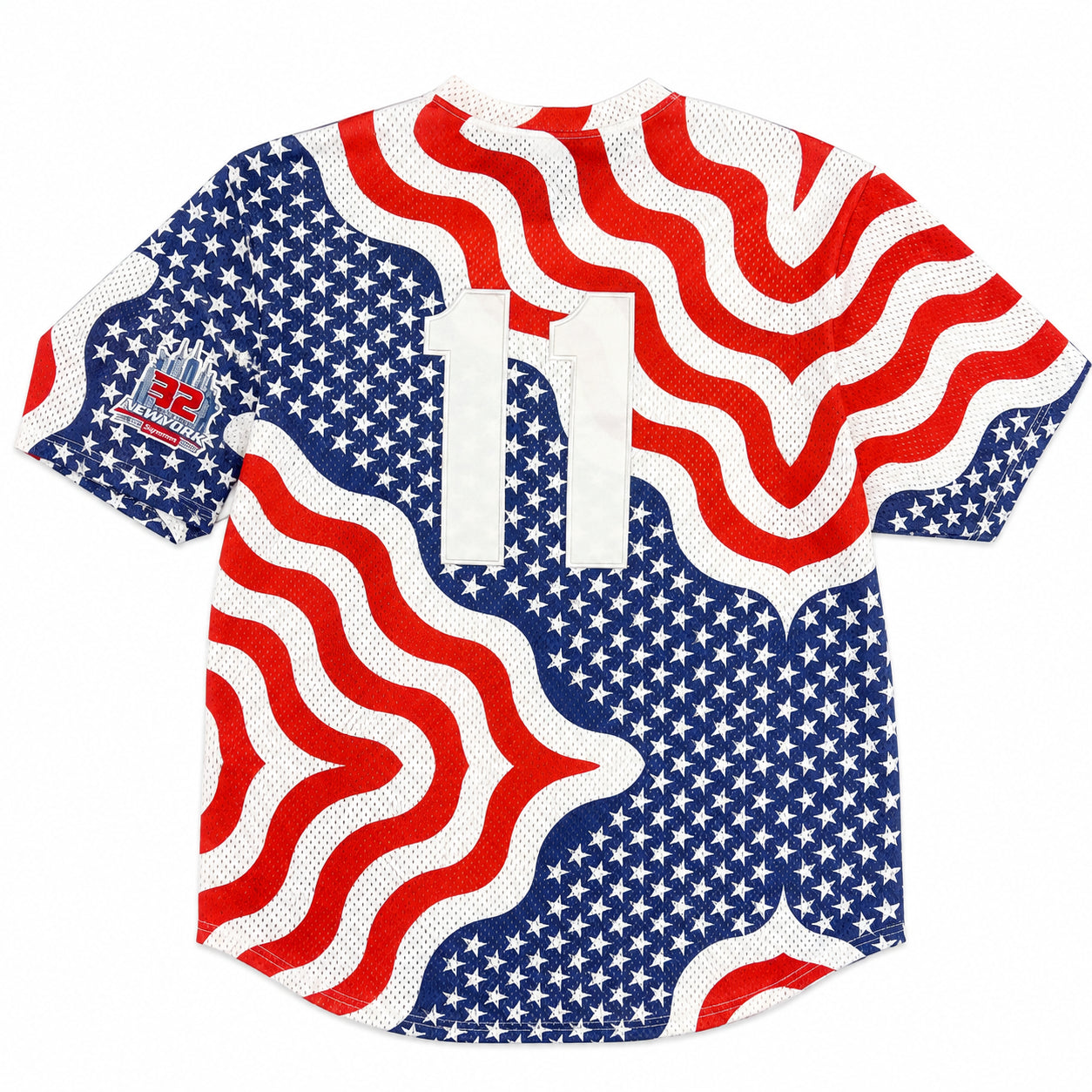 Pre-Owned Supreme S Logo Baseball Jersey American Flag