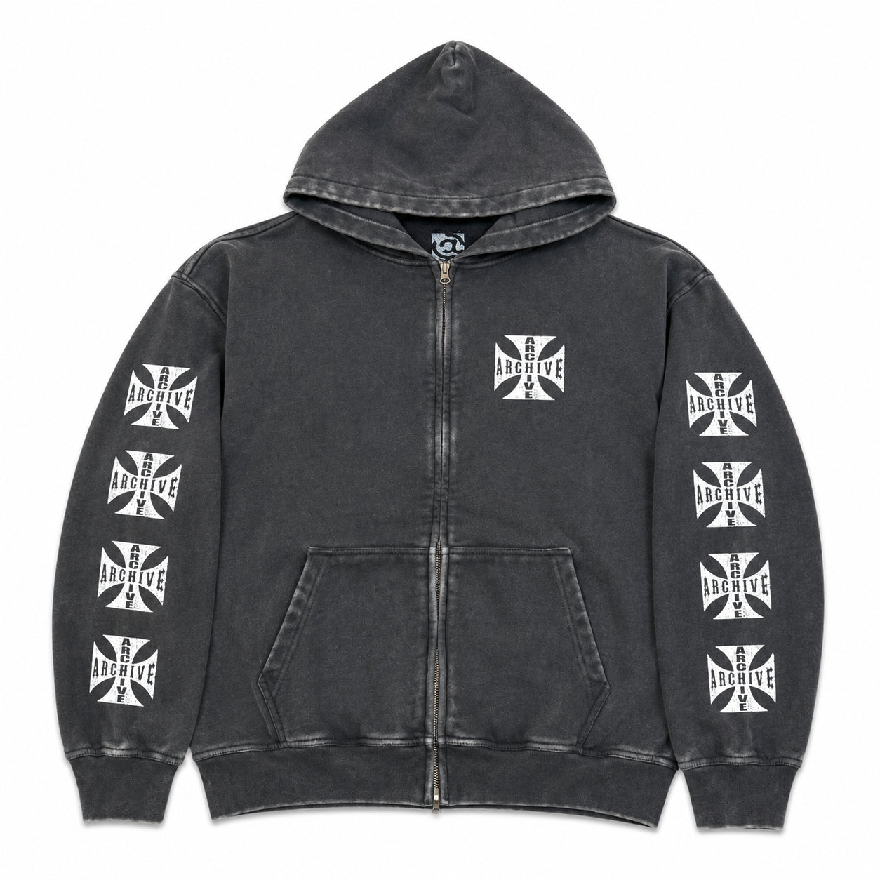 Archive Iron Cross Zip Hoodie