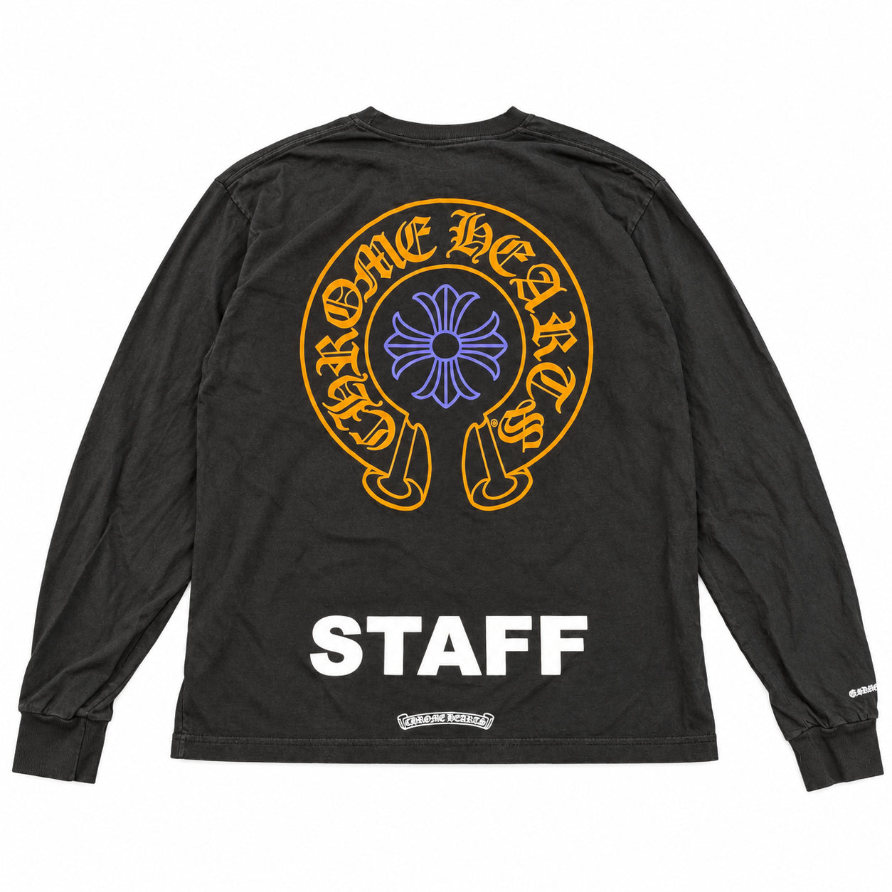 Pre-Owned Chrome Hearts Blue/Orange STAFF L/S Tee