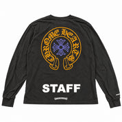 Pre-Owned Chrome Hearts Blue/Orange STAFF L/S Tee