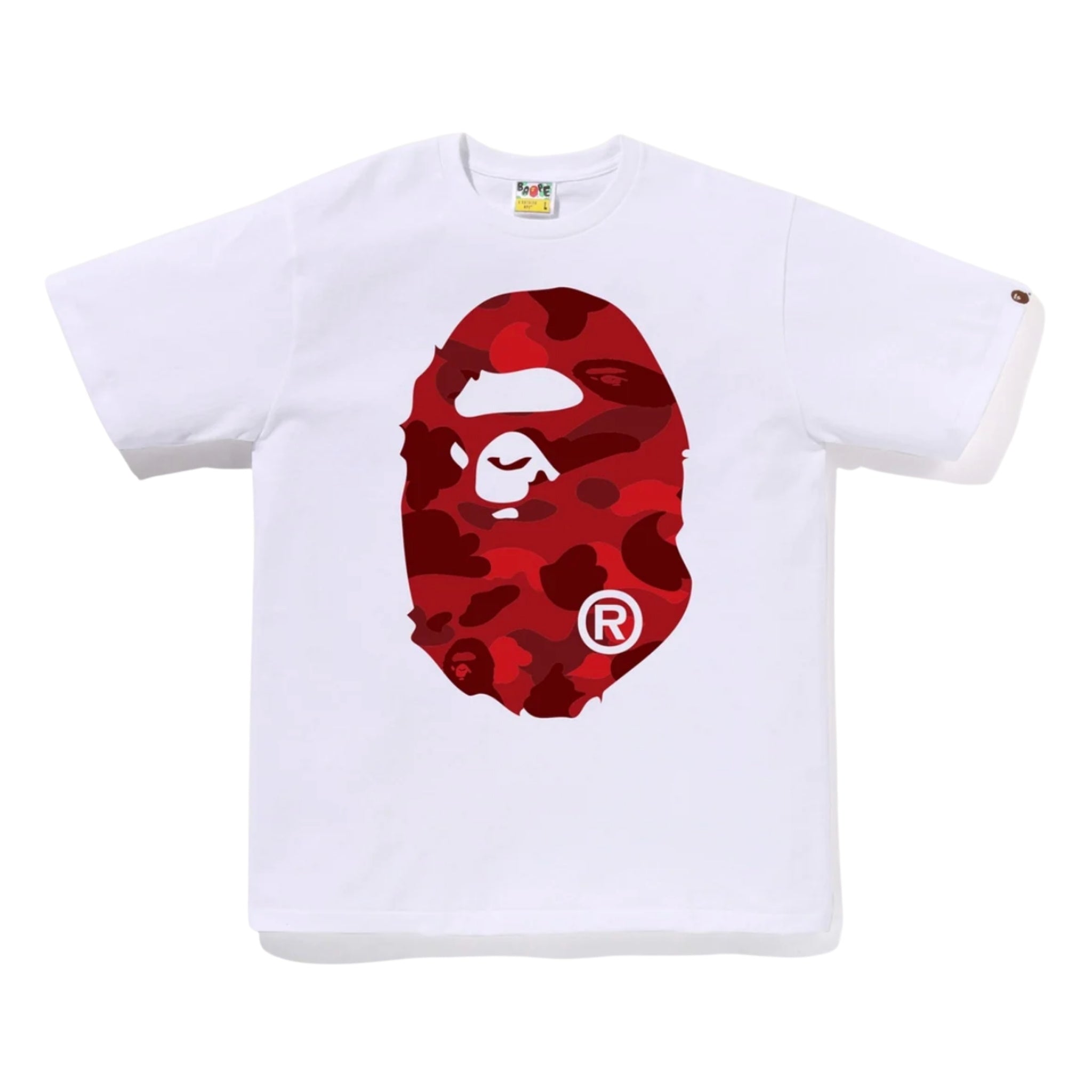 Bape Color Camo Big Ape Head Tee Red