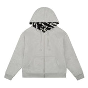 Denim Tears Zebra Shearling Lined Reversible Zip Hoodie